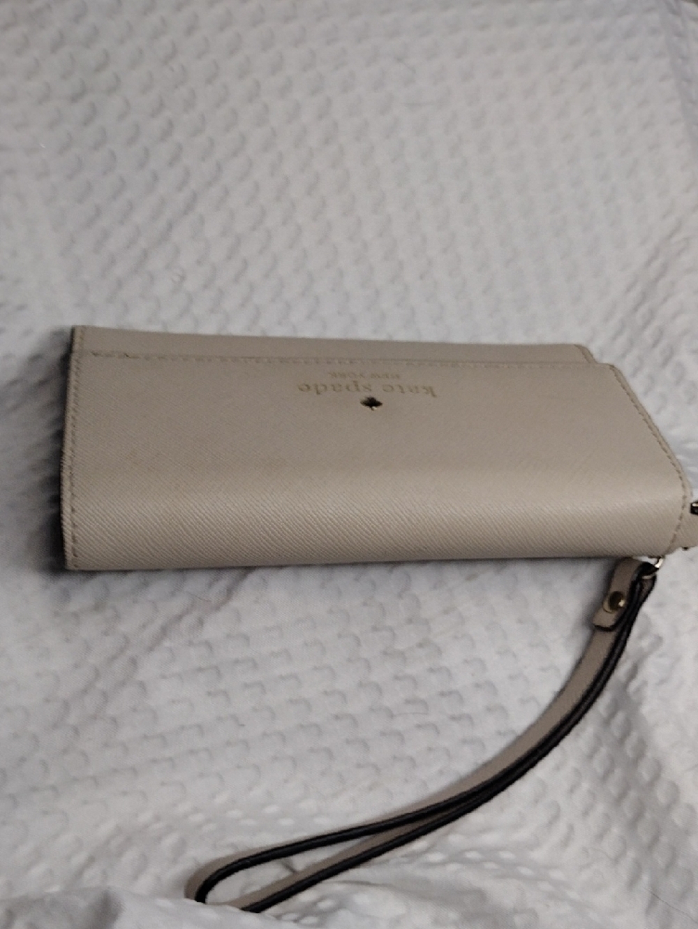 kate spade Beige Saffiano Leather Wristlet Clutch - Picture 4 of 8